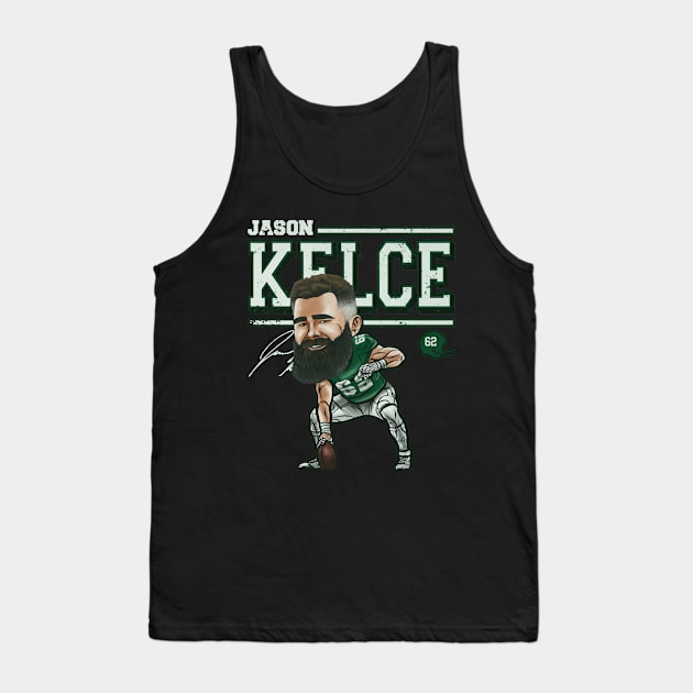 Jason Kelce Cartoon Tank Top by artbygonzalez